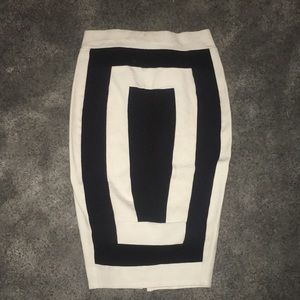 Black & white mid length skirt